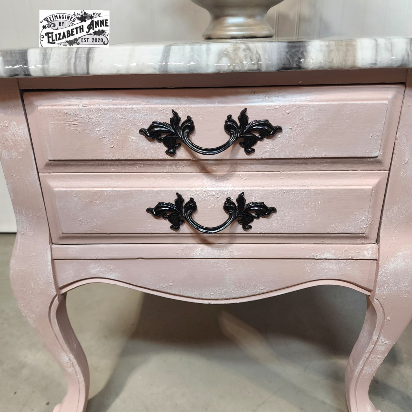 Pair of French Provincial Nightstands in Blush Pink