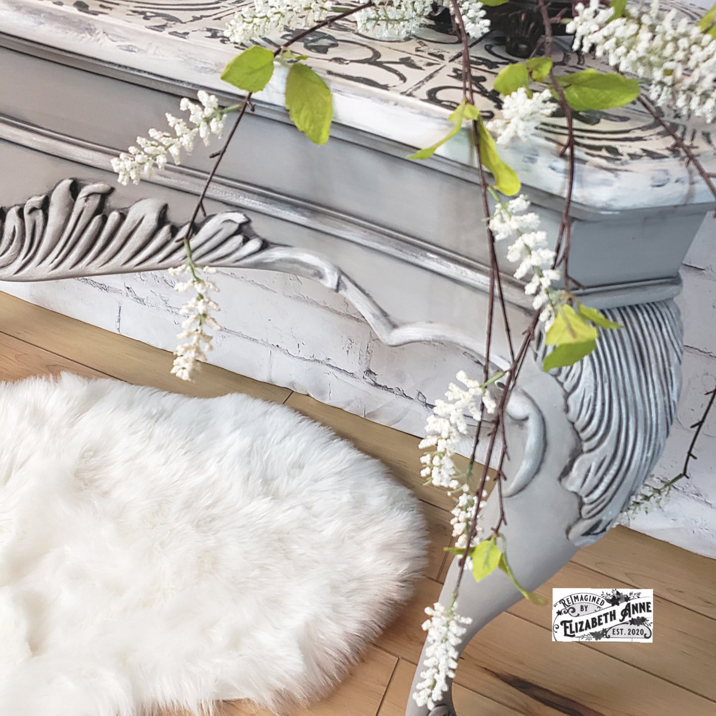 Coffee Table and Sofa Table Set | Vintage Gray, White & Black Furniture | Farmhouse Modern Living Room | Entryway Tables