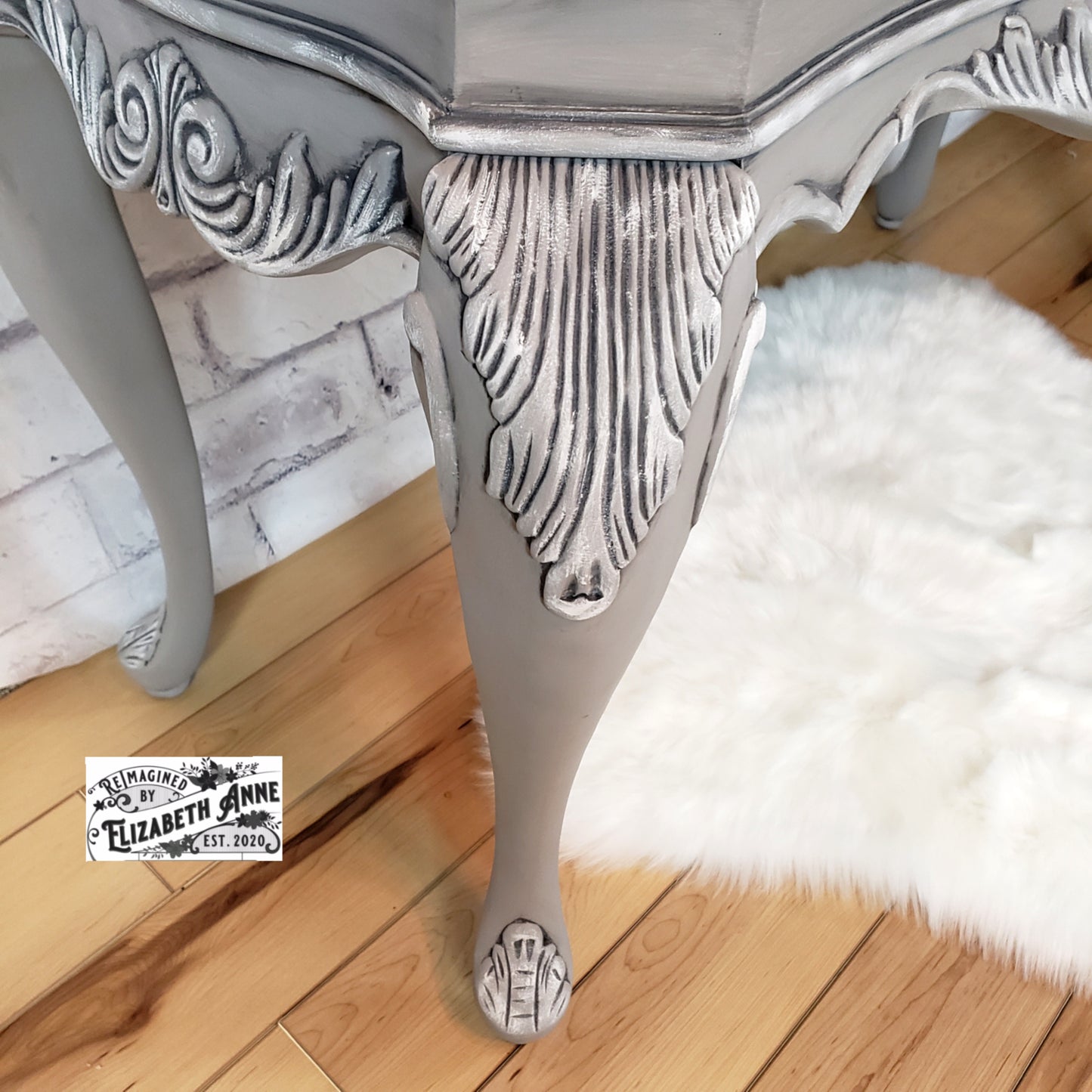 Coffee Table and Sofa Table Set | Vintage Gray, White & Black Furniture | Farmhouse Modern Living Room | Entryway Tables